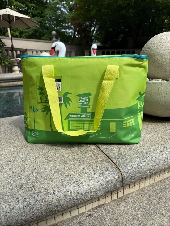Trader Joe'S Handbags - Trader Joe's Large Reusable Insulated Tote Lime Green Limited Release